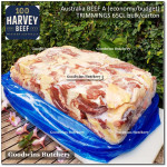 Australia BEEF TRIMMINGS 65CL daging sapi tetelan frozen HARVEY bulk carton pack +/- 28kg 50x33x18cm (price/kg)